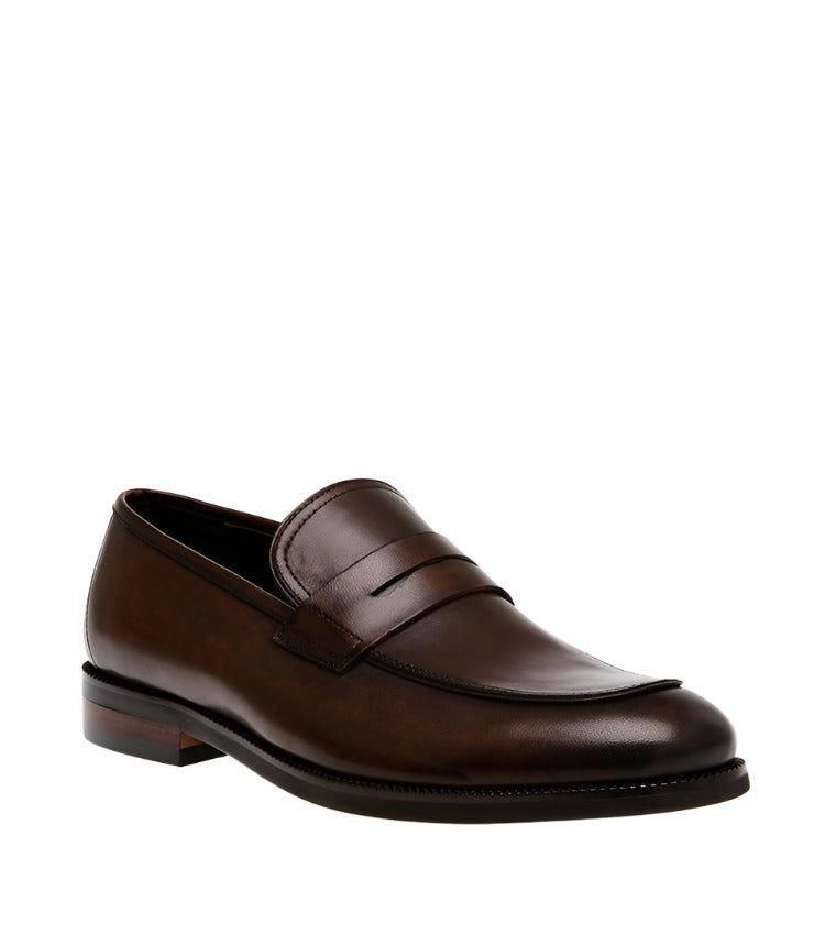 PARDITO BROWN LEATHER LOAFERS & MOCCASSINS