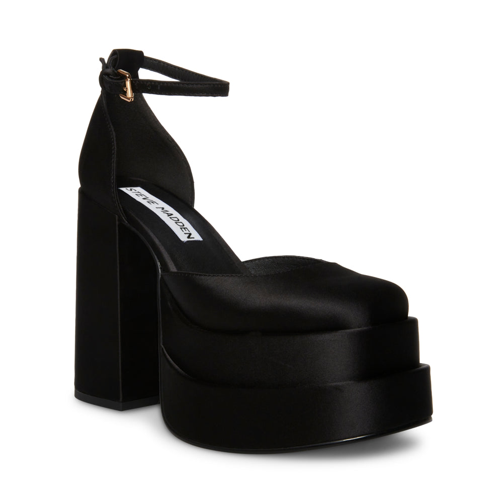 Charlize Sandal BLACK SATIN- Hover Image